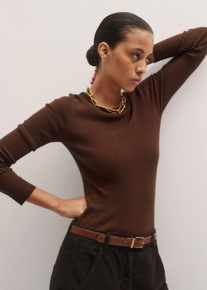 Brown Barely There Sweater | ME+EM