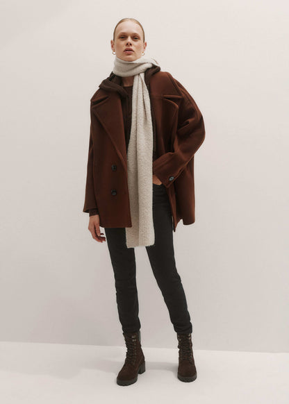 Brown Cashmere Sleeveless Relaxed Zip Hoodie | ME+EM