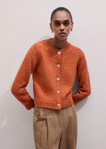Orange Relaxed Crew Cardigan | ME+EM