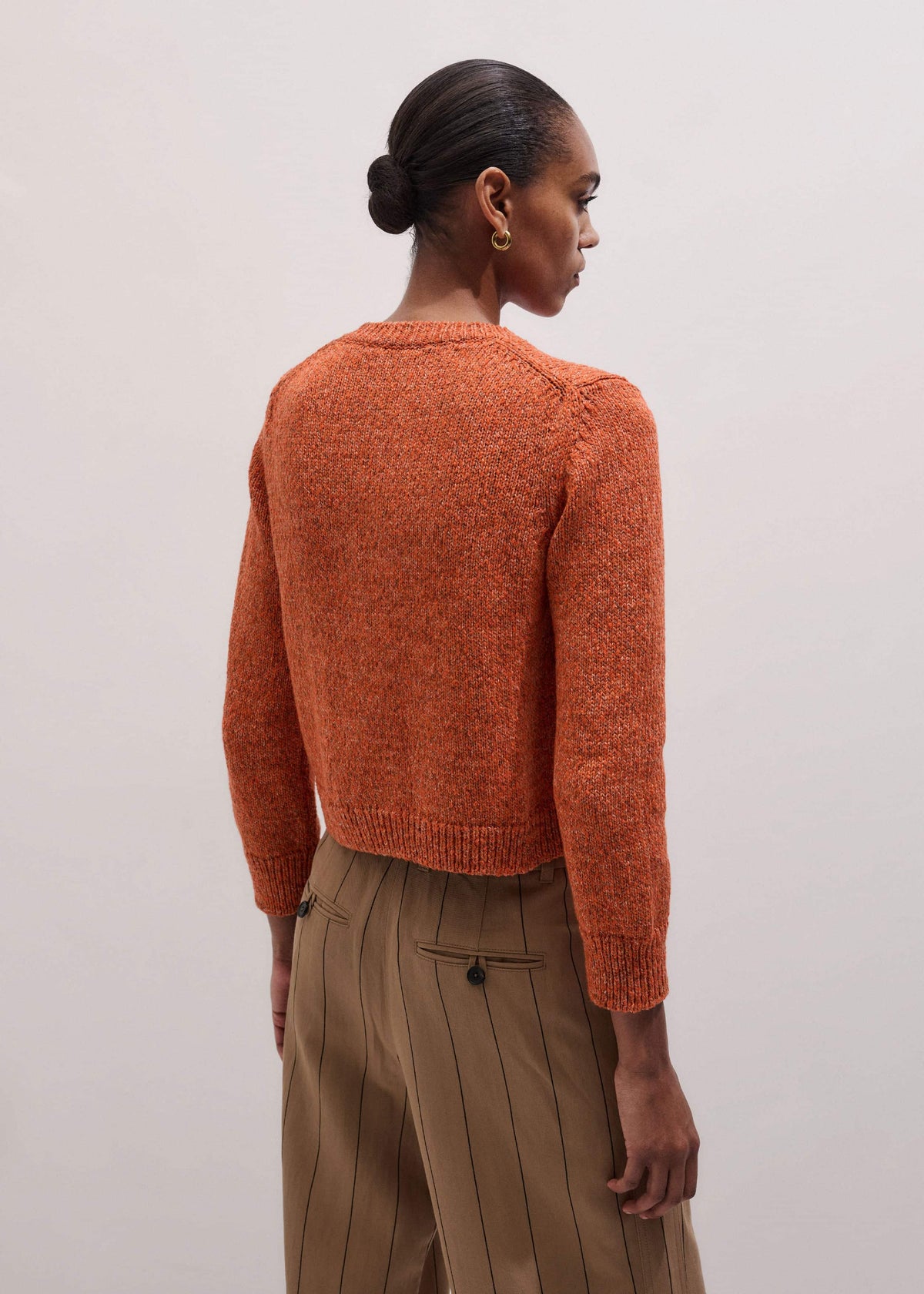 Orange Relaxed Crew Cardigan | ME+EM