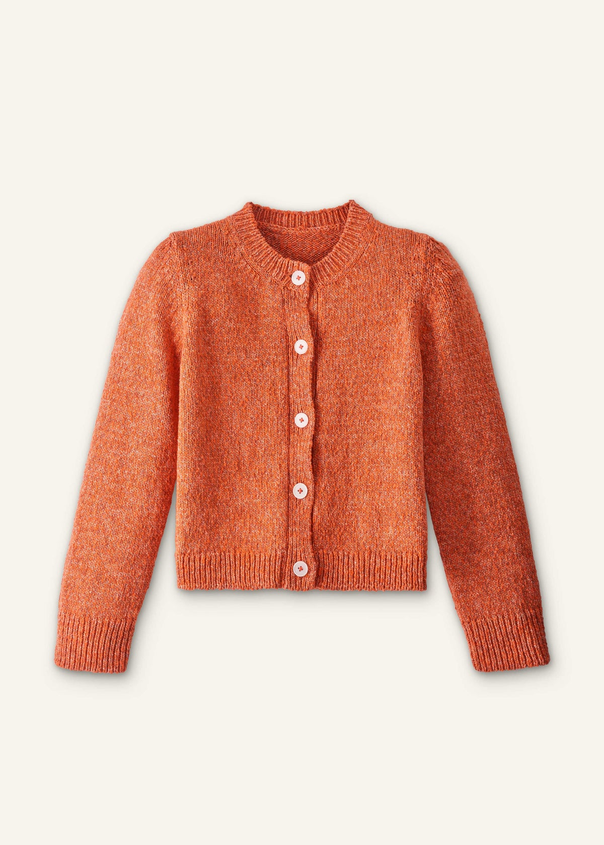 Orange Relaxed Crew Cardigan | ME+EM