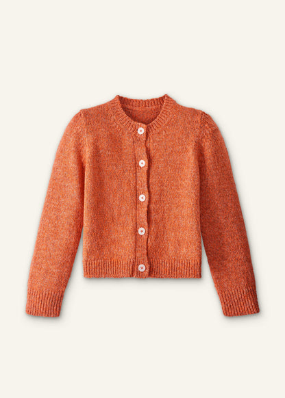 Orange Relaxed Crew Cardigan | ME+EM