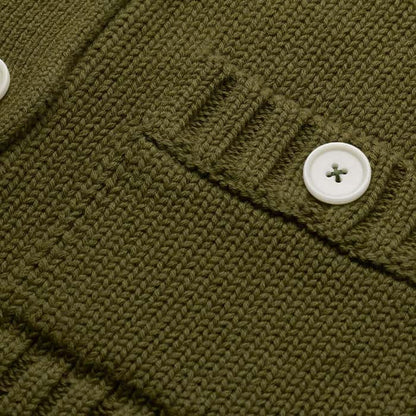 Olive Green Straight Crop Cardigan | ME+EM