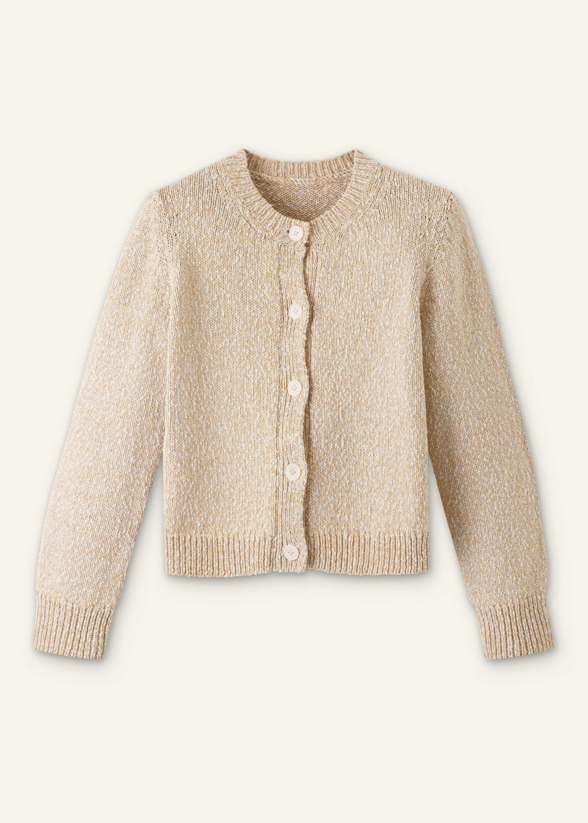 Yellow Relaxed Crew Neckline Cardigan | ME+EM