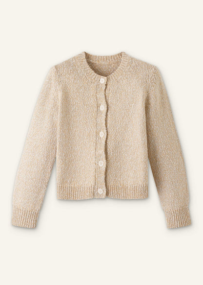 Yellow Relaxed Crew Neckline Cardigan | ME+EM