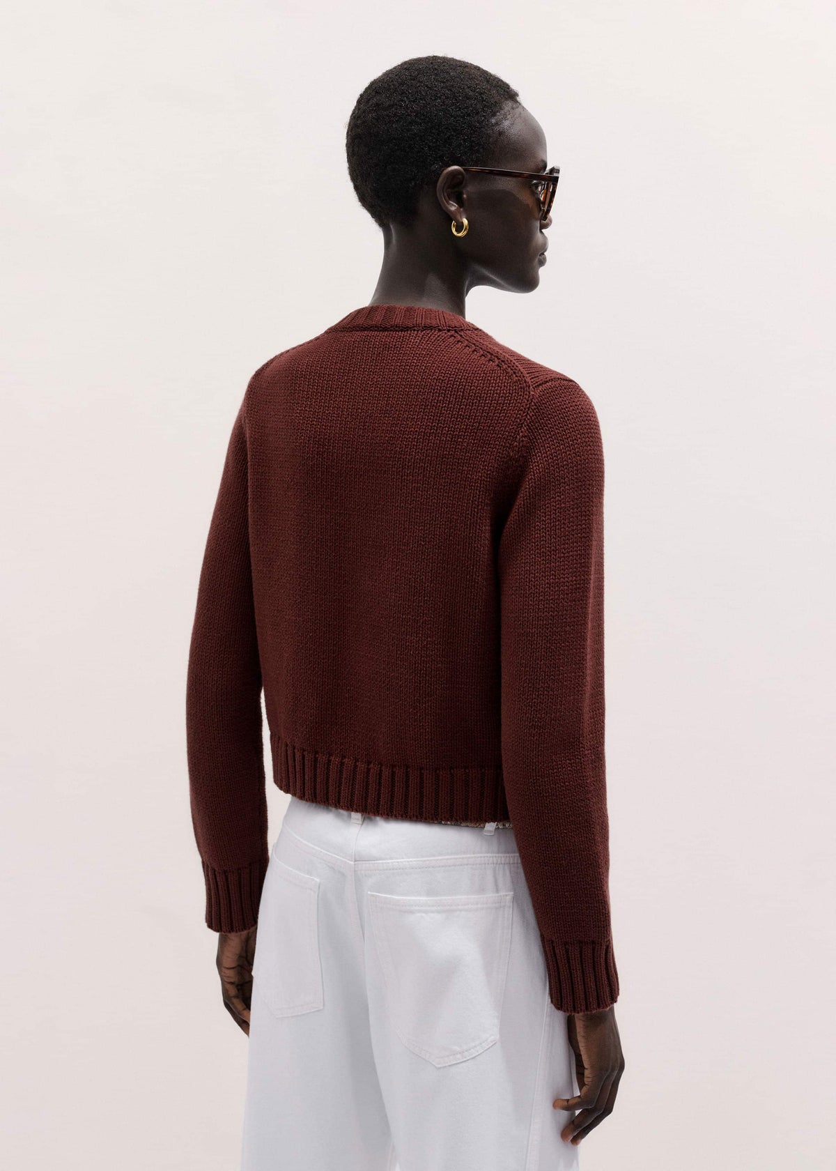 Cinnamon Straight Crop Cardigan | ME+EM