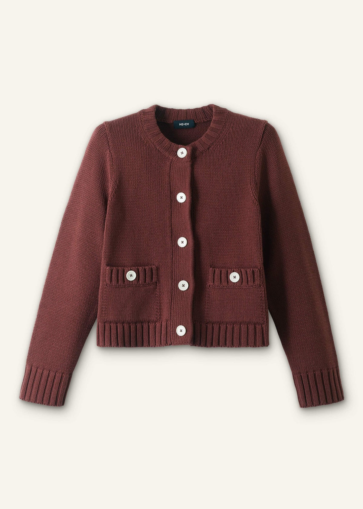 Cinnamon Straight Crop Cardigan | ME+EM