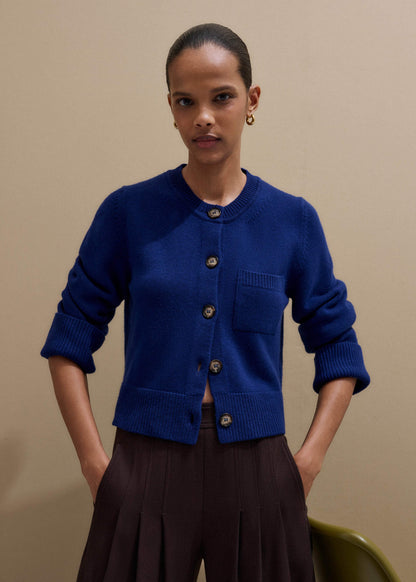 Blue Button-Through Straight Cardigan | ME+EM