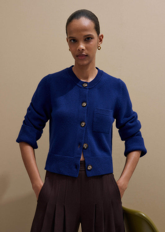 Blue Button-Through Straight Cardigan | ME+EM