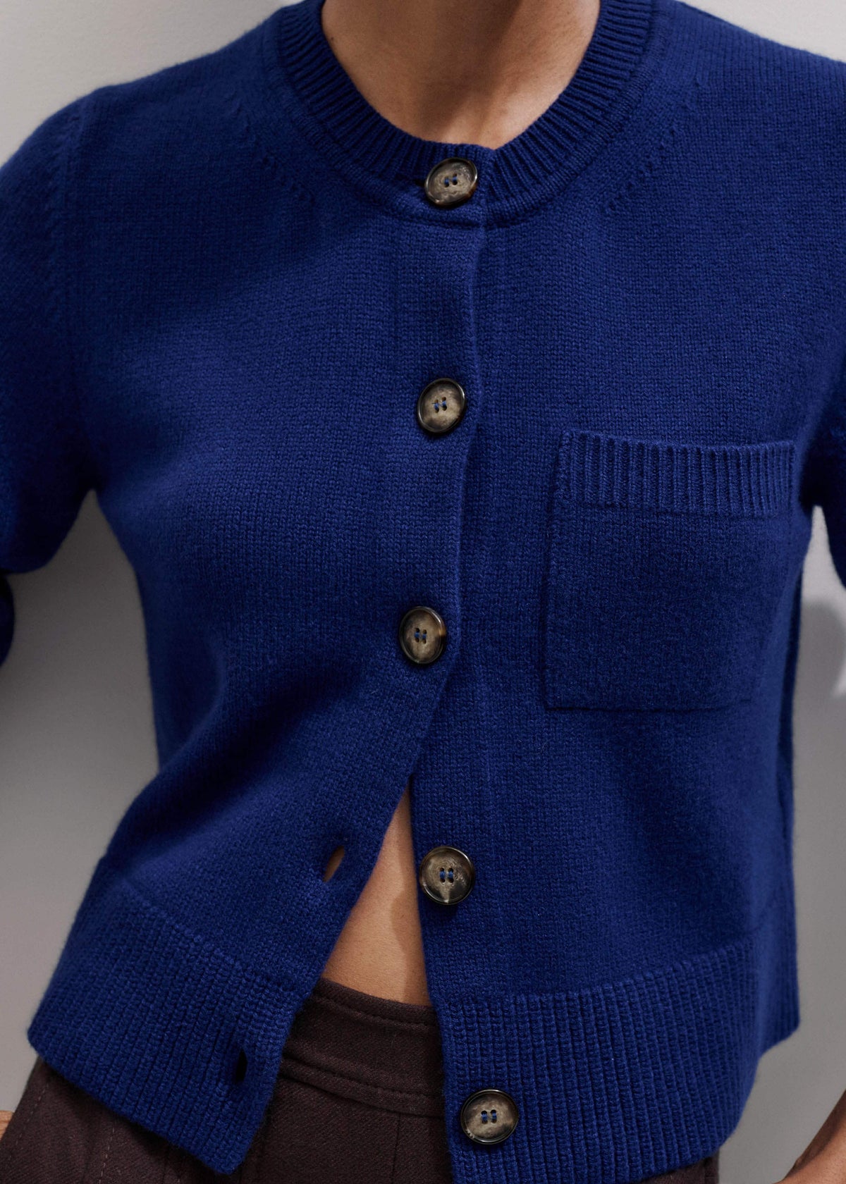 Blue Button-Through Straight Cardigan | ME+EM