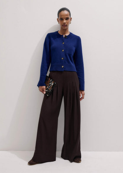 Blue Button-Through Straight Cardigan | ME+EM
