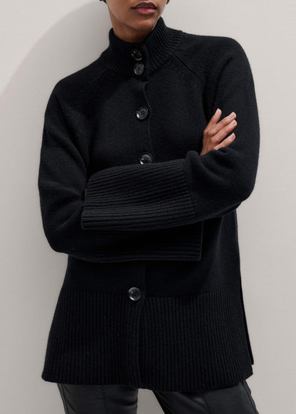 Black Button-Through Longline Cardigan | ME+EM
