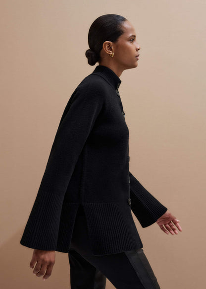 Black Button-Through Longline Cardigan | ME+EM