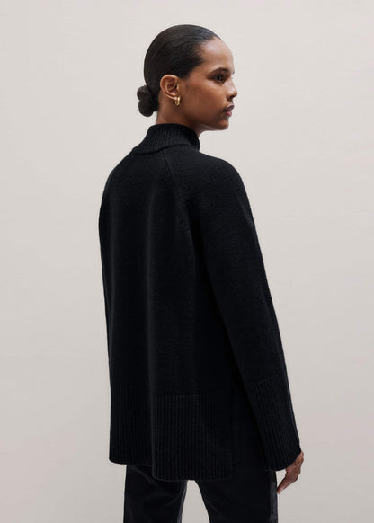 Black Button-Through Longline Cardigan | ME+EM