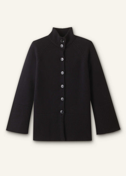 Black Button-Through Longline Cardigan | ME+EM
