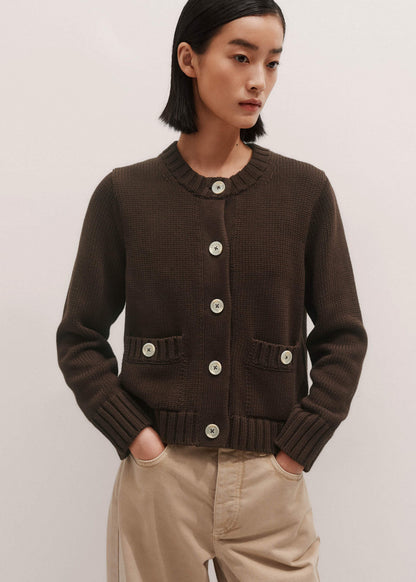 Brown Crop Cardigan | ME+EM