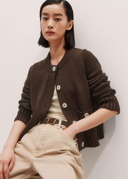 Brown Crop Cardigan | ME+EM