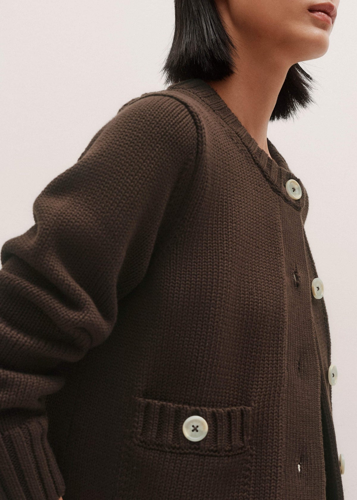 Brown Crop Cardigan | ME+EM