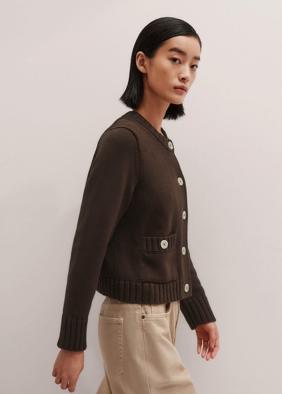 Brown Crop Cardigan | ME+EM