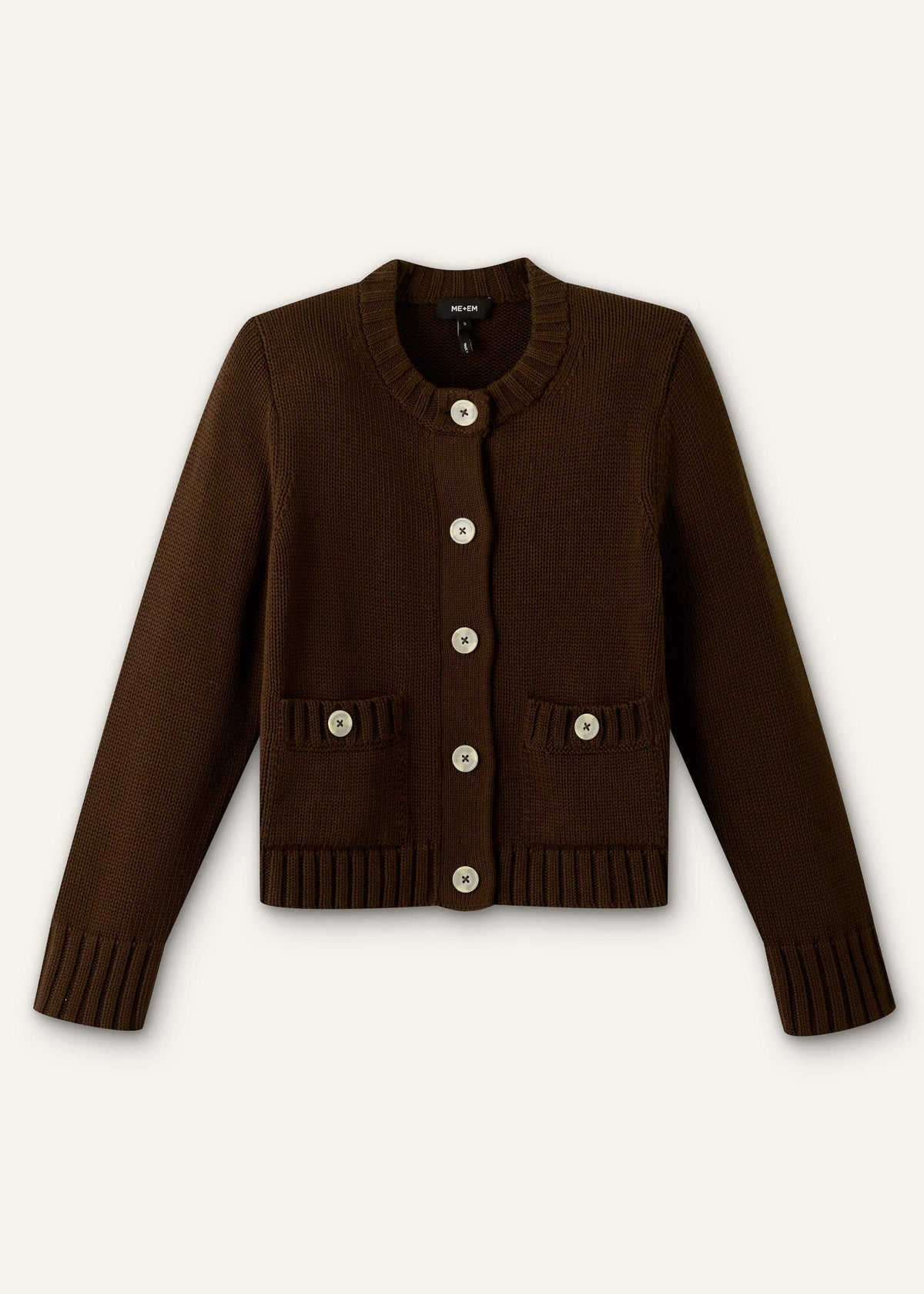 Brown Crop Cardigan | ME+EM