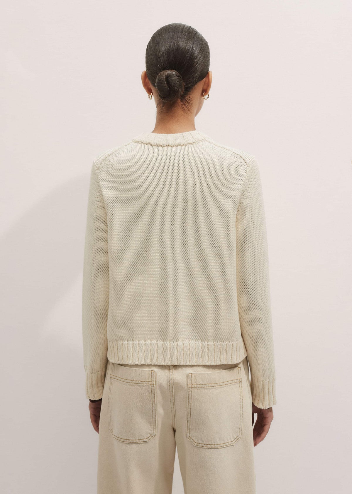 Cream Bracelet Sleeve Cropped Cardigan | ME+EM