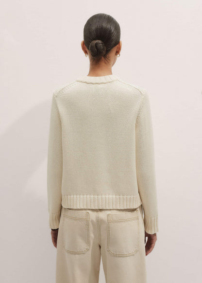 Cream Bracelet Sleeve Cropped Cardigan | ME+EM