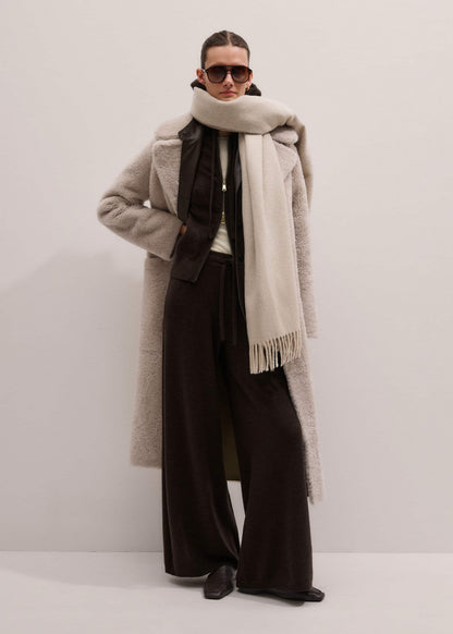 Brown Cashmere Two Way Zip Straight Hoodie | ME+EM