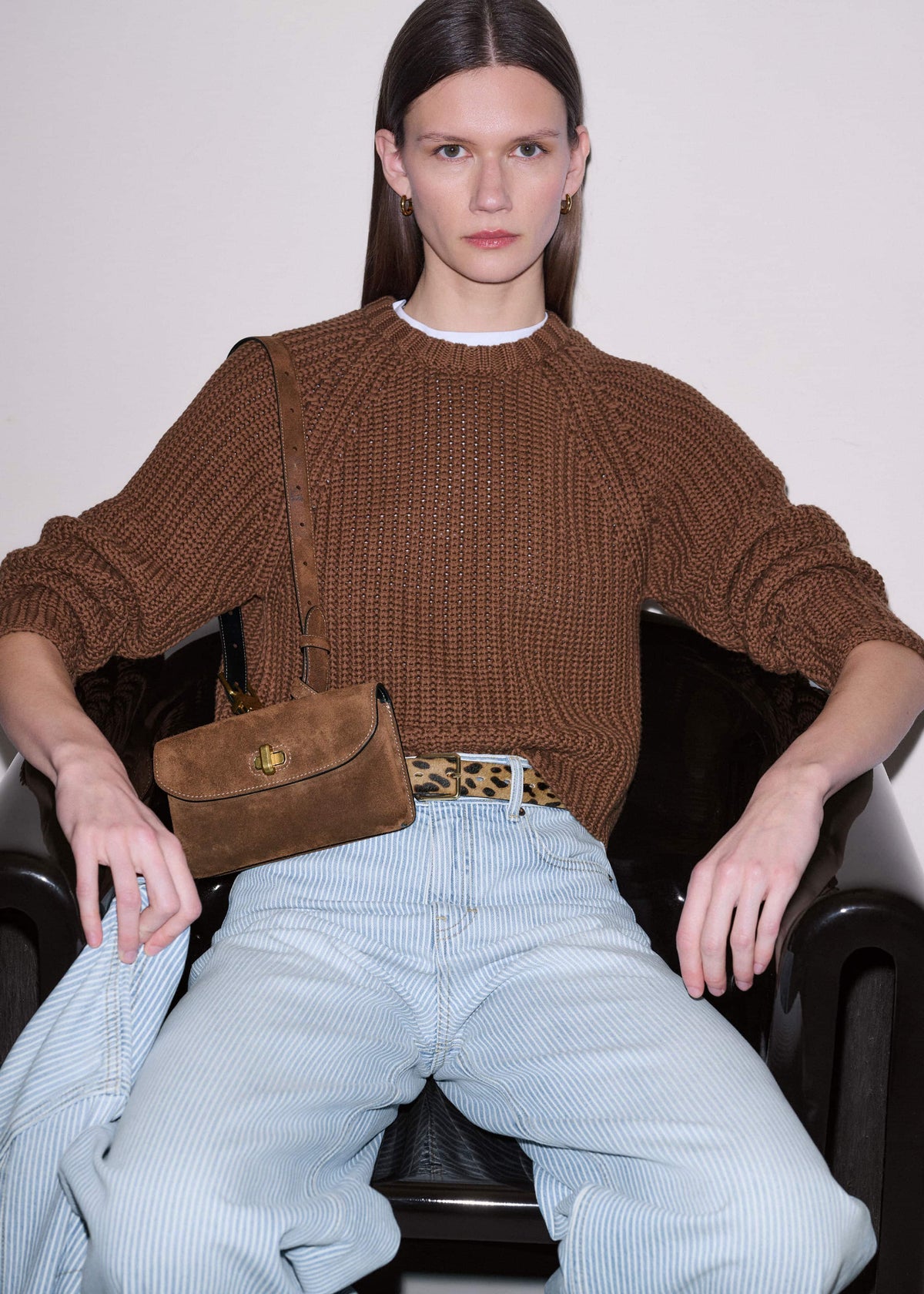 Brown Chunky Cotton Raglan Sweater | ME+EM