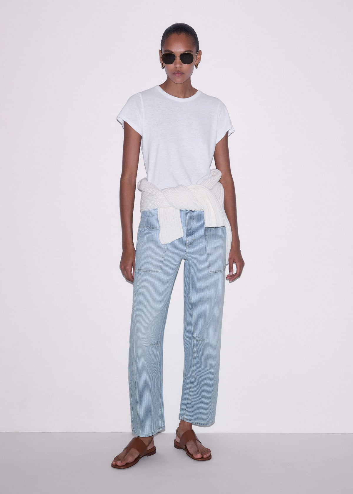 White Chunky Raglan Relaxed Weekend Sweater | ME+EM