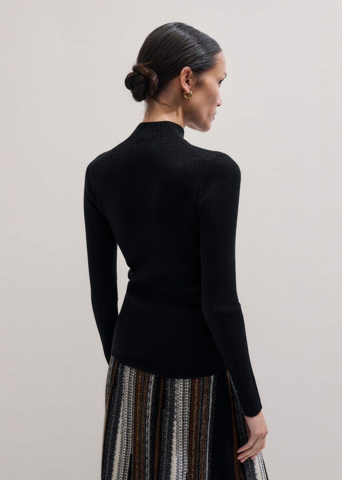 Black Barely There Slim Rib Layering Sweater | ME+EM