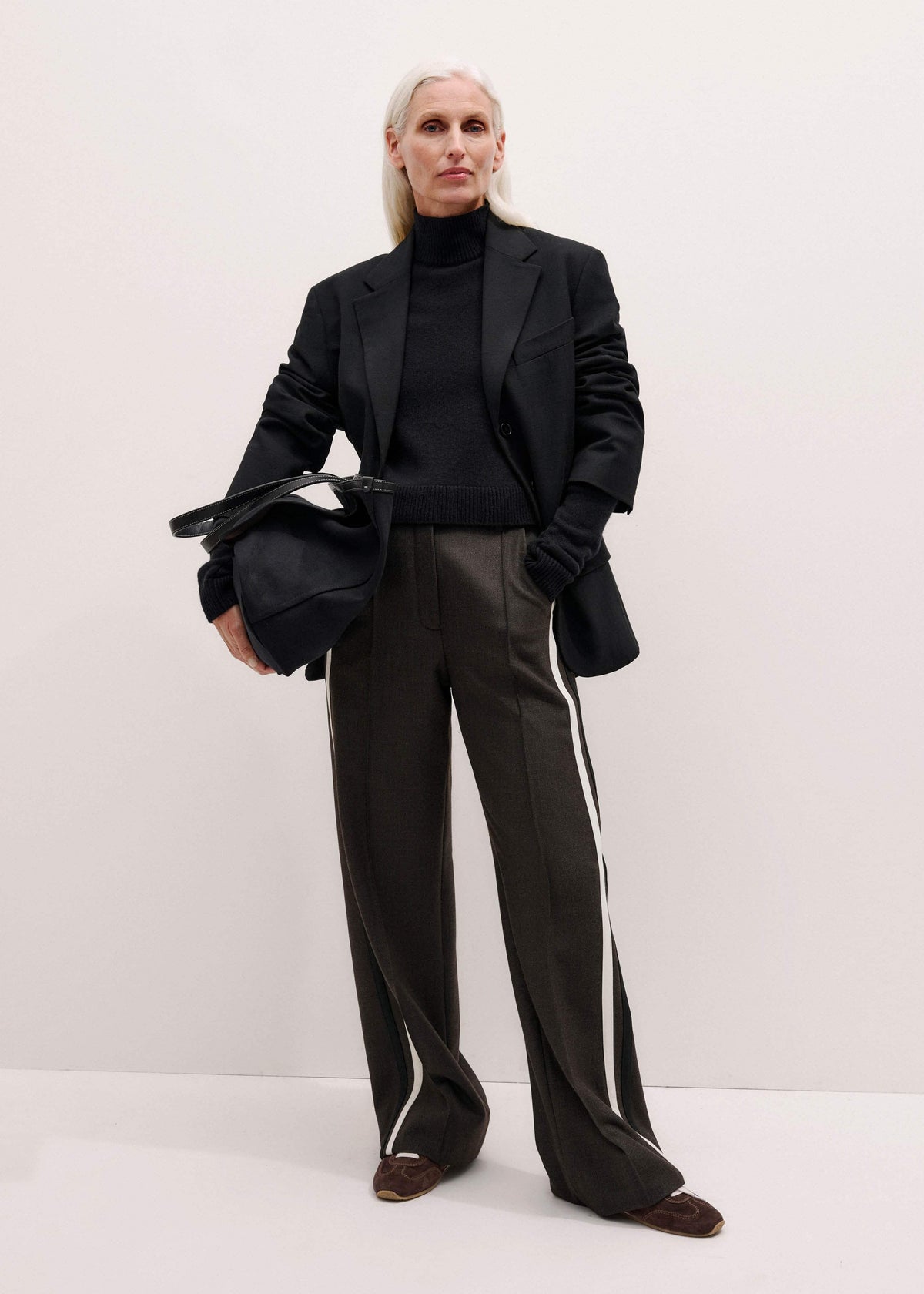 Black High Neck Crop Sweater | ME+EM