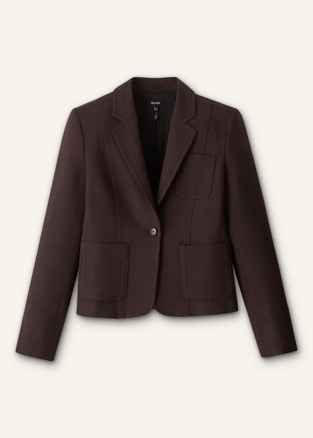 Brown Fitted Short Blazer | ME+EM