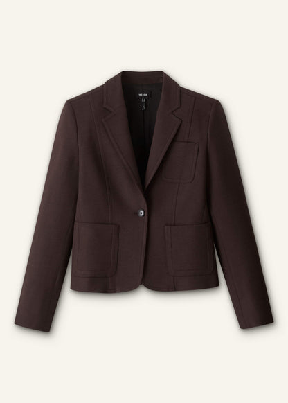 Brown Fitted Short Blazer | ME+EM