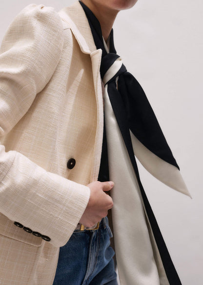 Ivory Slim Feminine Sleeve Blazer | ME+EM