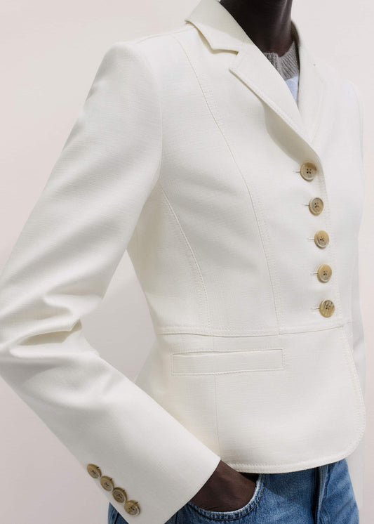 Ivory Fitted Utility Jacket | ME+EM