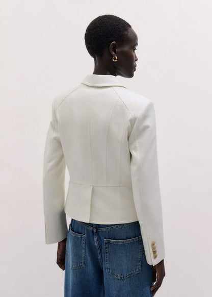 Ivory Fitted Utility Jacket | ME+EM