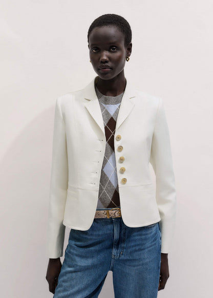 Ivory Fitted Utility Jacket | ME+EM
