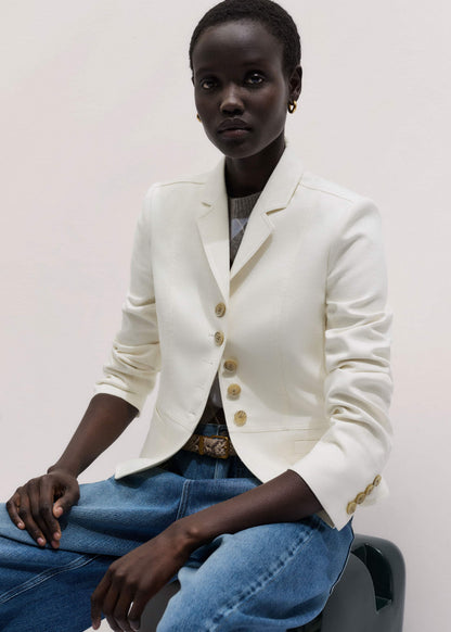Ivory Fitted Utility Jacket | ME+EM