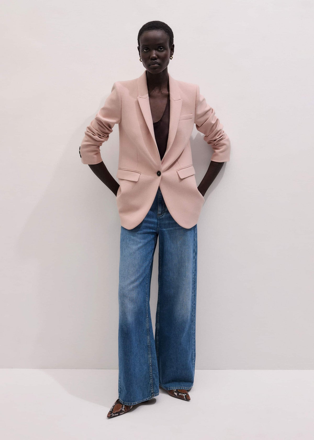 Pink Sharp Shoulder Blazer | ME+EM