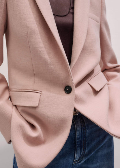 Pink Sharp Shoulder Blazer | ME+EM