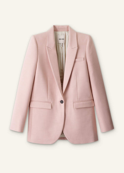 Pink Sharp Shoulder Blazer | ME+EM