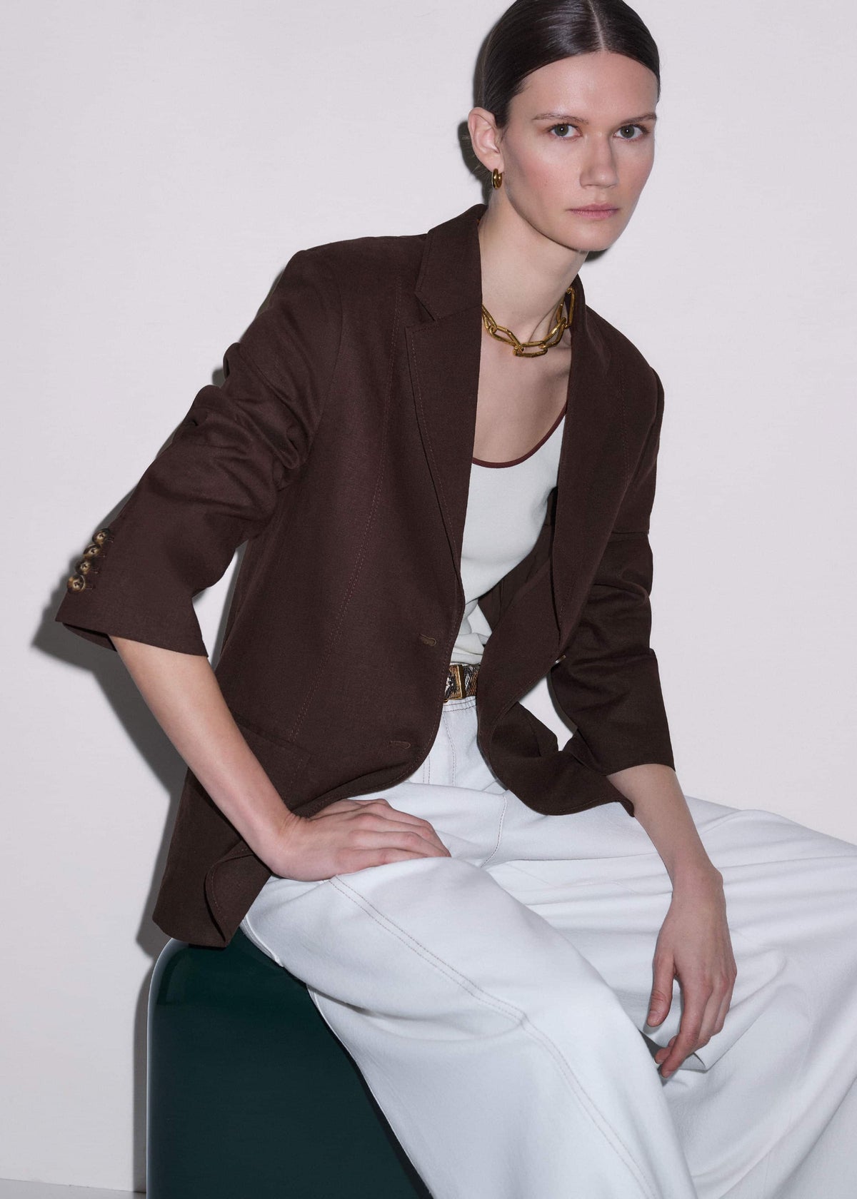 Brown Summer Oversized Blazer | ME+EM