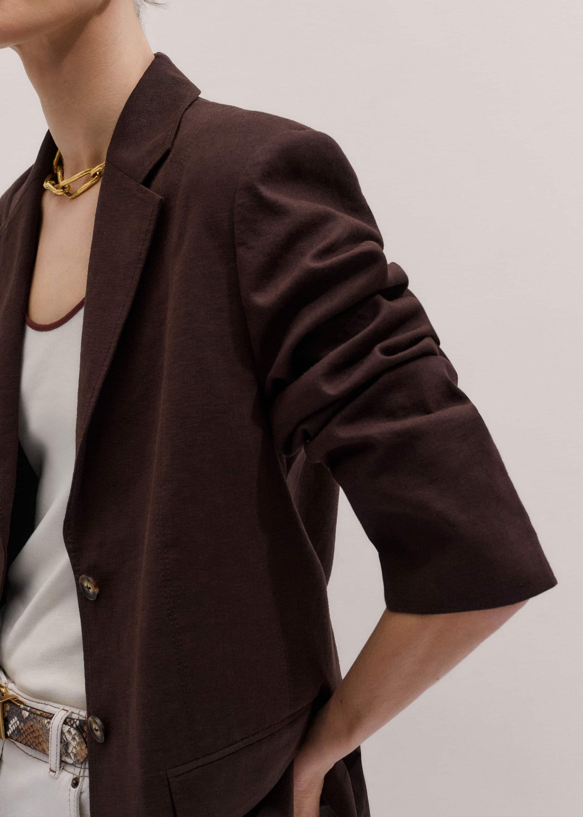 Brown Summer Oversized Blazer | ME+EM