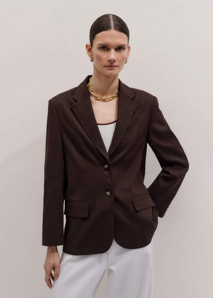 Brown Summer Oversized Blazer | ME+EM