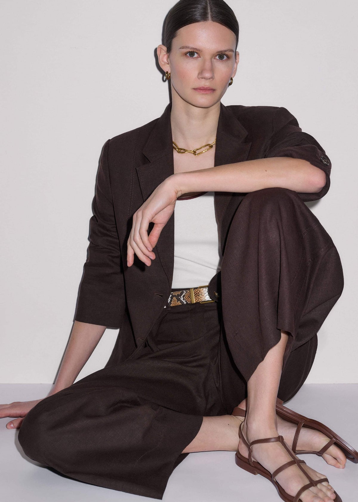Brown Summer Oversized Blazer | ME+EM