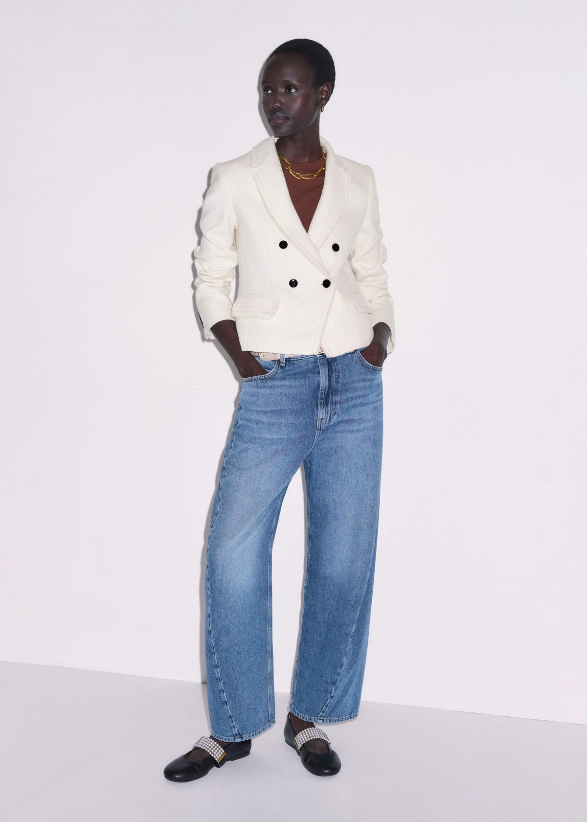 Ivory AM-PM Fitted Blazer | ME+EM
