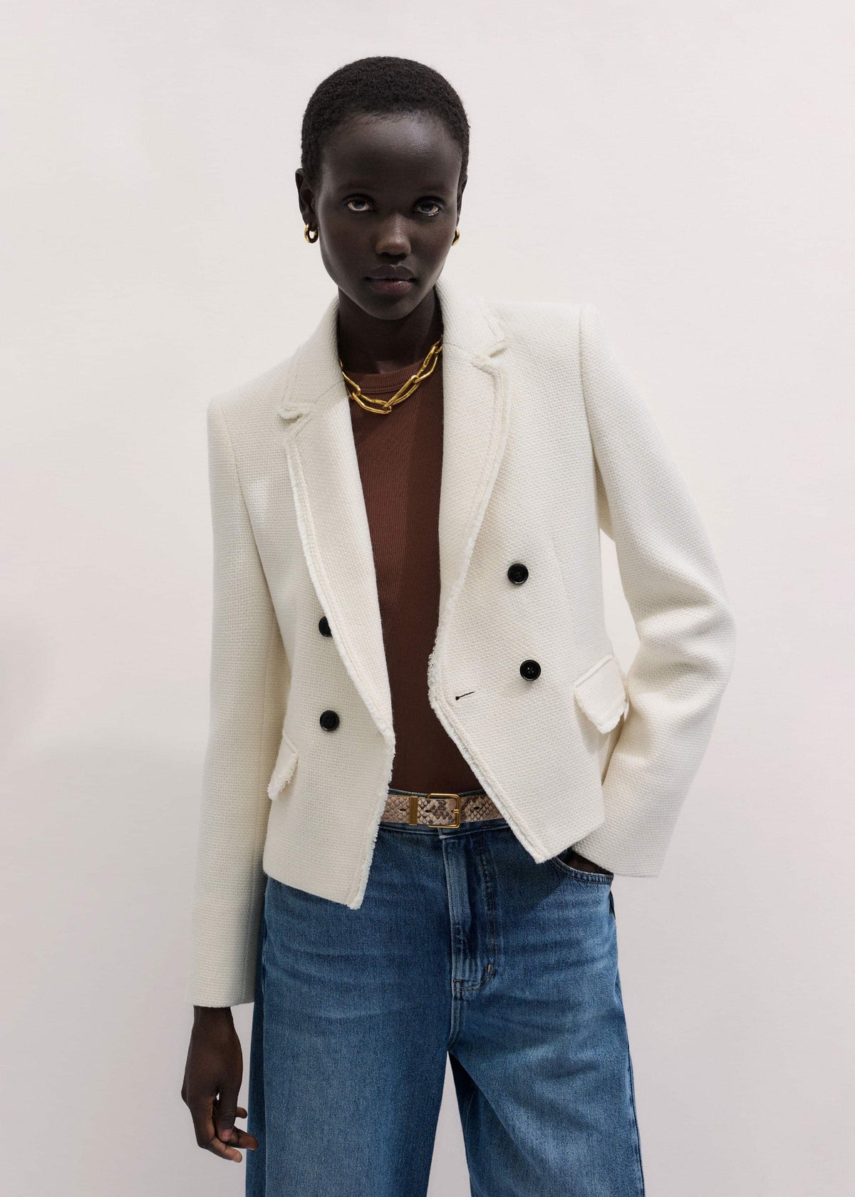 Ivory AM-PM Fitted Blazer | ME+EM