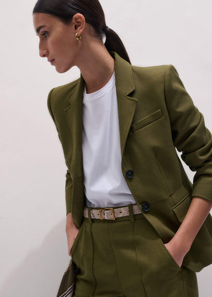 Olive Green Soft Sculpt Jacket | ME+EM