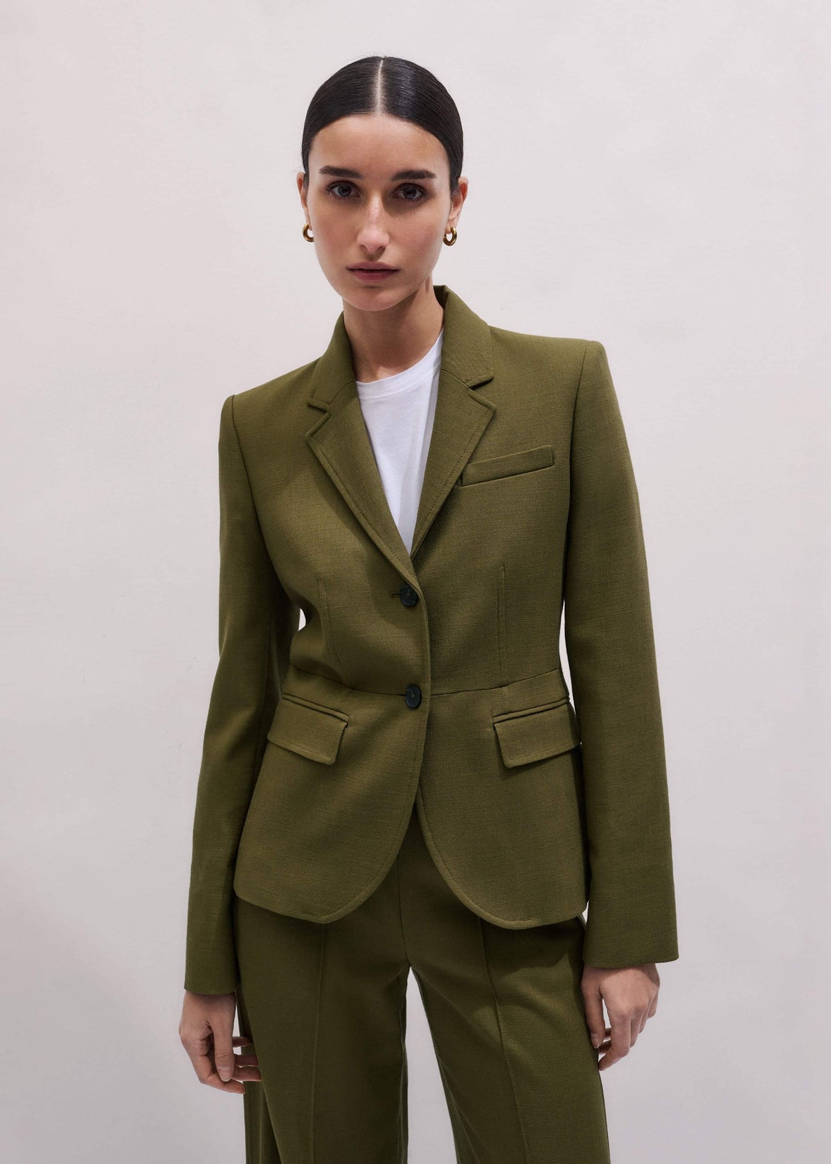 Olive Green Soft Sculpt Jacket | ME+EM