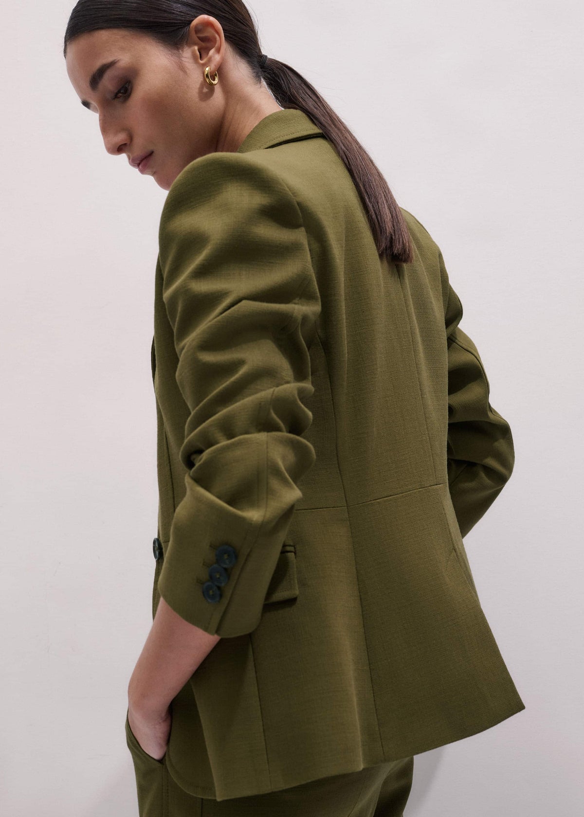 Olive Green Soft Sculpt Jacket | ME+EM